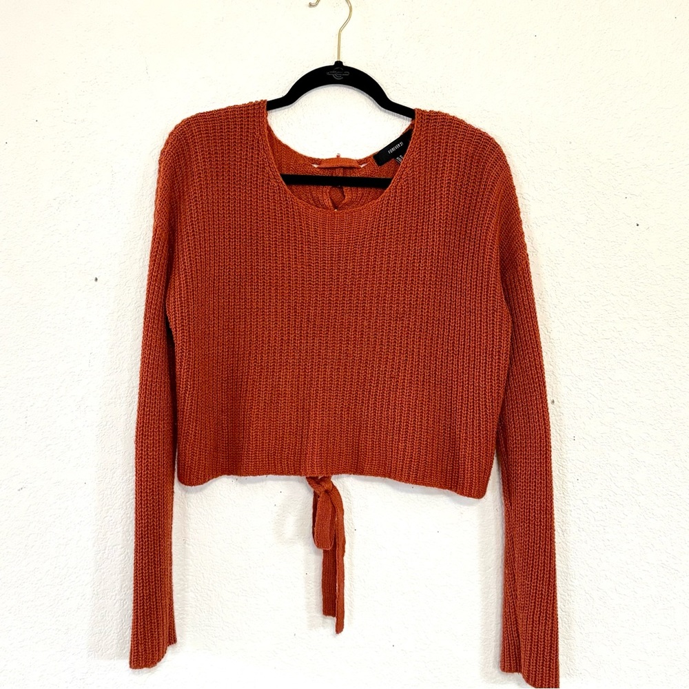 5 for $25 ⭐️ Lace Up Back Knit Cropped Sweater